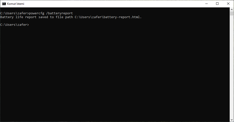 CMD battery report command