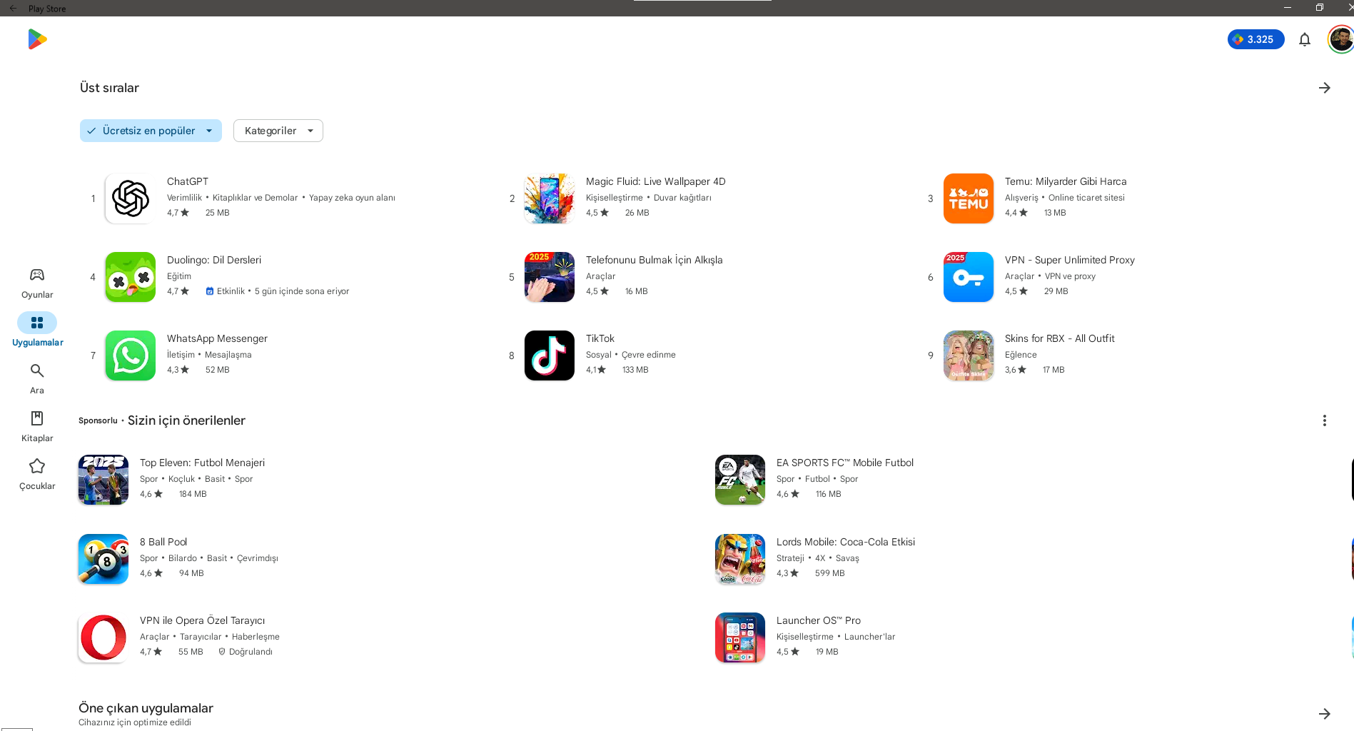 windows 10 google play